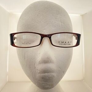 #5800 Smart Design Collection Womens Brown Rectangular Eyeglass Frames 49-18-135